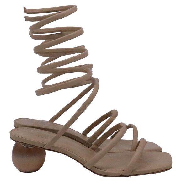 Cult Gaia Freya Ombre Sculpted Heel Sandals in Beige Cow Leather - Picture 1 of 8